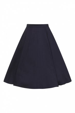 Collectif Falda con vuelo de algod&oacute;n cl&aacute;sico Matilde de los a&ntilde;os 50 en azul marino