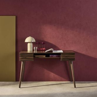 Sweeek 2-drawers Wooden Effect Desk in Walnut