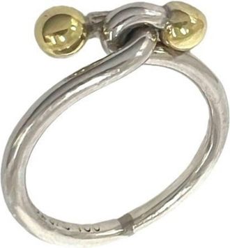 Tiffany & Co. Gold Silver Yellow Gold (18K) Silver Band Ring (Pre-Owned)