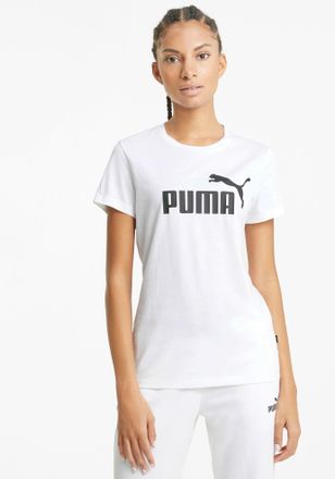 Puma T-Shirt PUMA ESS LOGO TEE, Damen, Gr. XL, weiss (puma wei&szlig;), Jersey, Obermaterial: 100% Baumwolle, meliert, regular fit normal, Rundhals, Shirts T-Shi