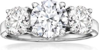Ross-Simons Lab-Grown Diamond 3-Stone Ring in 14kt White Gold