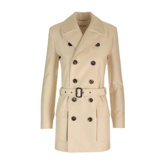 Saint Laurent Stylish Jacket for Men - female - Saint Laurent - Belted Coats - Beige - S - Coats