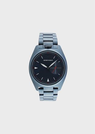 Emporio Armani Mens Accessories Watch in Blue Metal - One Size
