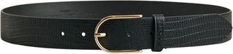 GANT Leren riem met hagedismotief - Heren - Riemen - Zwart - ONE Size - Leer - Accessoires