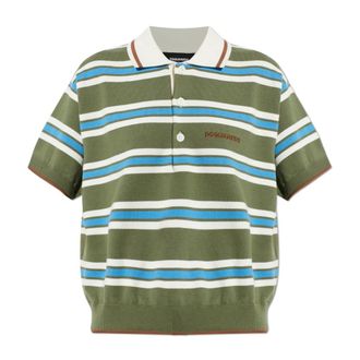 Dsquared2 Polo Shirts, female, Green, Size: XS Striped Knit Polo