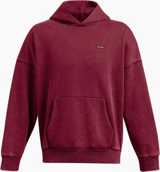 Under Armour Mens Icon Hooded Neck Long Sleeve Drop Shoulder Top - Red - Size: 40