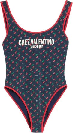 Valentino Garavani Costume intero con stampa Cherrific - Blu