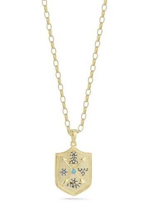 Sphera Milano Sterling Silver & CZ Shield Pendant Necklace in Gold at Nordstrom Rack