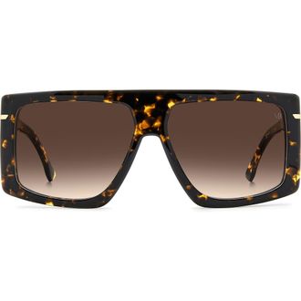 Victoria Beckham 59mm Rectangular Sunglasses in Havana/Brown Sf at Nordstrom