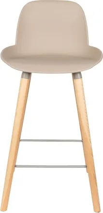 Zuiver Design Barstuhl Albert Kuip, Sitzh&ouml;he 65 cm - Taupe/Natural