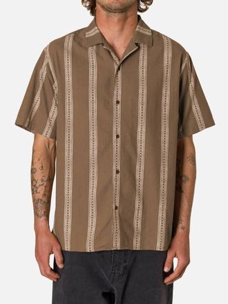 KATIN Cedar Short Sleeve Button Down Shirt In Light Brown