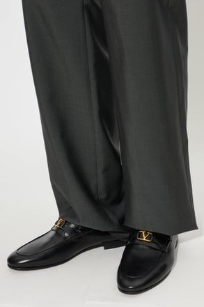 Valentino Garavani Leather Loafers, Mens, Black
