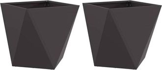 vidaXL Planter 2 pcs Black 40 x 40 x 40 cm Steel vidaXL