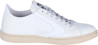 Valsport Witte leren sneakers met boemerangdetail - Heren - Sneakers - Wit - 43 EU - Katoen - Schoenen