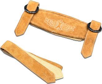 Generic McWilliams Suspenders for Lederhosen Men - Classic Leather Adjustable Durable Stylish Traditional Braces (Brown)