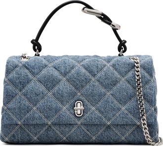 Marc Jacobs The Quilted Denim Dual Chain Shoulder Bag in Light Wash Indigo at Nordstrom
