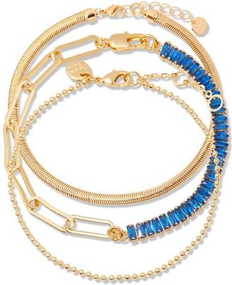 Brook & York Priya Birthstone Tennis Bracelet Set in Gold September at Nordstrom