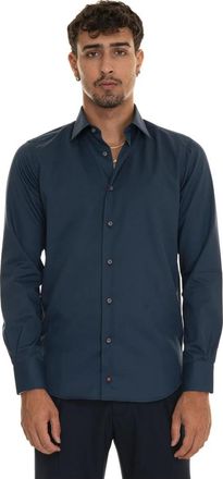 Carrel Heren, Overhemden, Blauw, Maat: 3XS Katoen