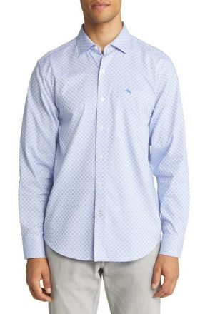 Tommy Bahama Mens Sarasota Stretch Ventura IslandZone Stripe Stretch Button-Up Shirt in Blues at Nordstrom, Size Xxx-Large