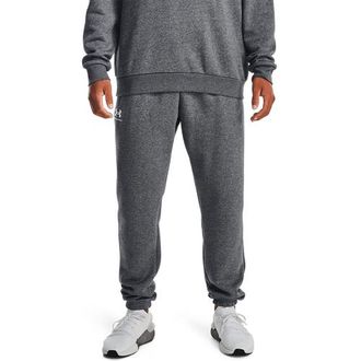 Under Armour Mens Essential Fleece Joggers - White/Pitch Grey Heather Size 3XL