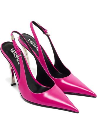Versace Leren pumps met puntige neus - Roze