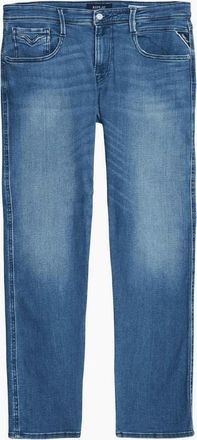 Replay Mens Anbass Power Stretch Slim Fit Mid Blue Jeans
