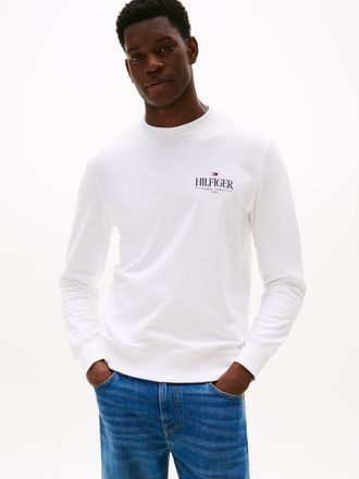 Tommy Hilfiger Sweatshirt TOMMY HILFIGER HILFIGER STACKED SWEATSHIRTS, Herren, Gr. XL, weiss (wei&szlig;), Sweatware, Obermaterial: 100% Baumwolle, Rundhals, Rippb&uuml;ndchen,
