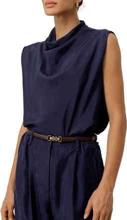 LilySilk Silk Habotai Sleeveless Top in Blueberry at Nordstrom, Size X-Small