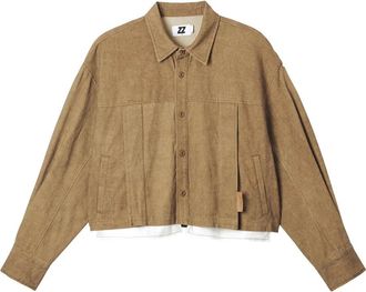 Izzue logo-patch cotton shirt - women - Cotton - S - Neutrals