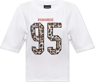 Dsquared2 T-shirt met logo - Dames - T-shirts - Wit - 2XS - Katoen - Tops