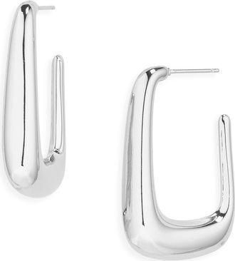 Argento Vivo Puffy Rectangle Hoop Earrings in Silver at Nordstrom Rack