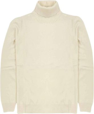 Gran Sasso Gebreide kleding - Heren - Coltruien - Wit - 2XL - Wol - Truien & Vesten