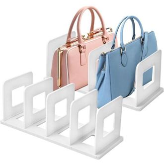OEM Pack De 2 Organizadores De Bolsos Para El Armario, Separadores De Estantes De Pl&aacute;stico De 15 X 35 X 14,5 Cm Con 4 Compartimentos, Almacenamiento Verti
