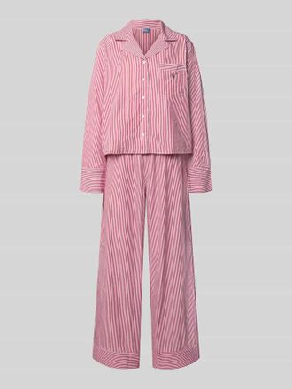 Polo Ralph Lauren Pyjama mit Reverskragen in Rot, Größe XL
