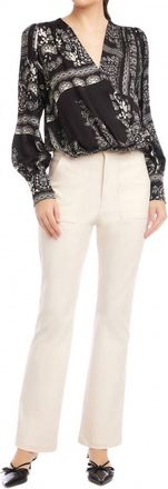 Fifteen Twenty Ines Drape Front Top In Print