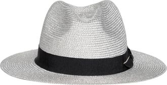 Le Tricot Perugia Zilver Lurex Panama Hoed - Dames - Hoeden - Veelkleurig - ONE Size - Accessoires