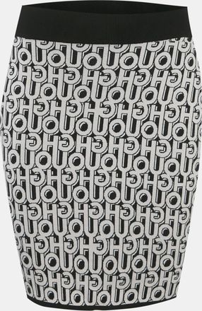 HUGO BOSS Hugo By Hugo Boss Black Logo Intarsia Knit Mini Skirt
