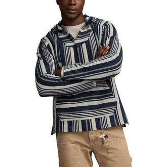 Lucky Brand Baja Stripe Cotton Hoodie in Blue at Nordstrom, Size X-Large