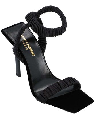 Saint Laurent Womens Silk Pam Sandal (Authentic Pre-Loved)
