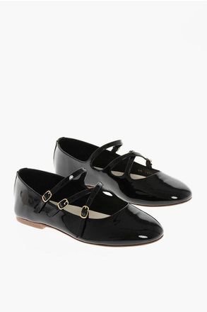 Celine Patent Leather Ballet Flats with Criss Cross Straps size 37