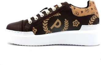 Pollini Maxi Heritage Day Sneakers Yes! - Dames - Sneakers - Bruin - 37 EU - Leer - Schoenen