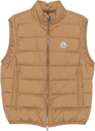 Moncler Contrin Down Vest - Heren - Bodywarmers - Beige - M - Polyester - Jassen