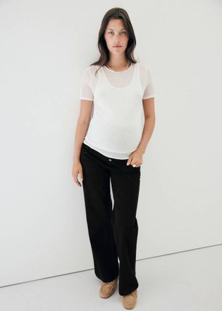 Mango Jeans diritti premaman black denim - Donna - 38 - MANGO