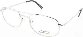 Signature Unisex Silver Tone Rectangular Eyeglass Frames 1112Silver54