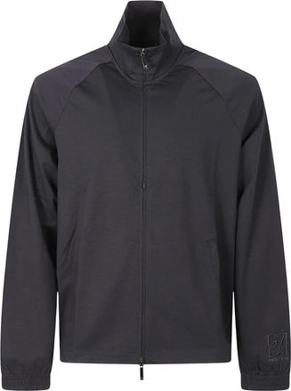 Emporio Armani Relaxed-Fit Katoenen Jersey Sweatshirt - Heren - Trainingsjackets - Zwart - S - Katoen - Fitness
