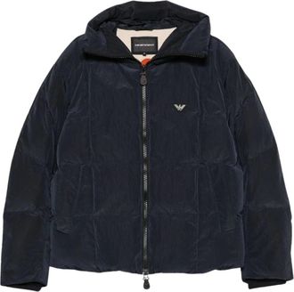 Emporio Armani Crinkle Nylon Down Jacket - Heren - Winterjassen - Blauw - XL - Nylon - Jassen