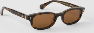 Alo Skinny Oval Sunglasses in Tortoise