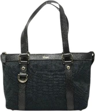 Gucci Pre-owned Handbags, female, Black, Size: ONE SIZE Pre-owned Vintage Canvas Handbag