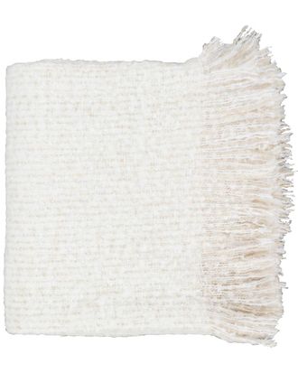 Surya White Madurai Texture Throw
