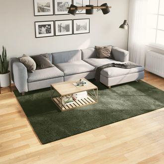 vidaXL Vidaxl - Alfombra Pelo Corto Suave Lavable Huarte Verde Bosque 200x280cm
